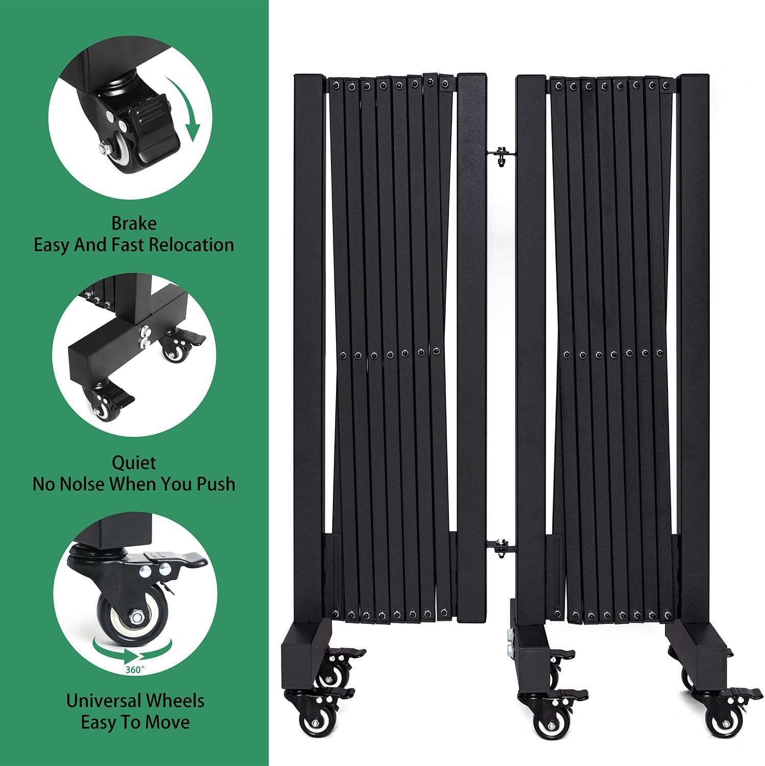 16.5FT Expandable Barricade Gate, Expandable Metal Barricade Gate Alloy Fence an