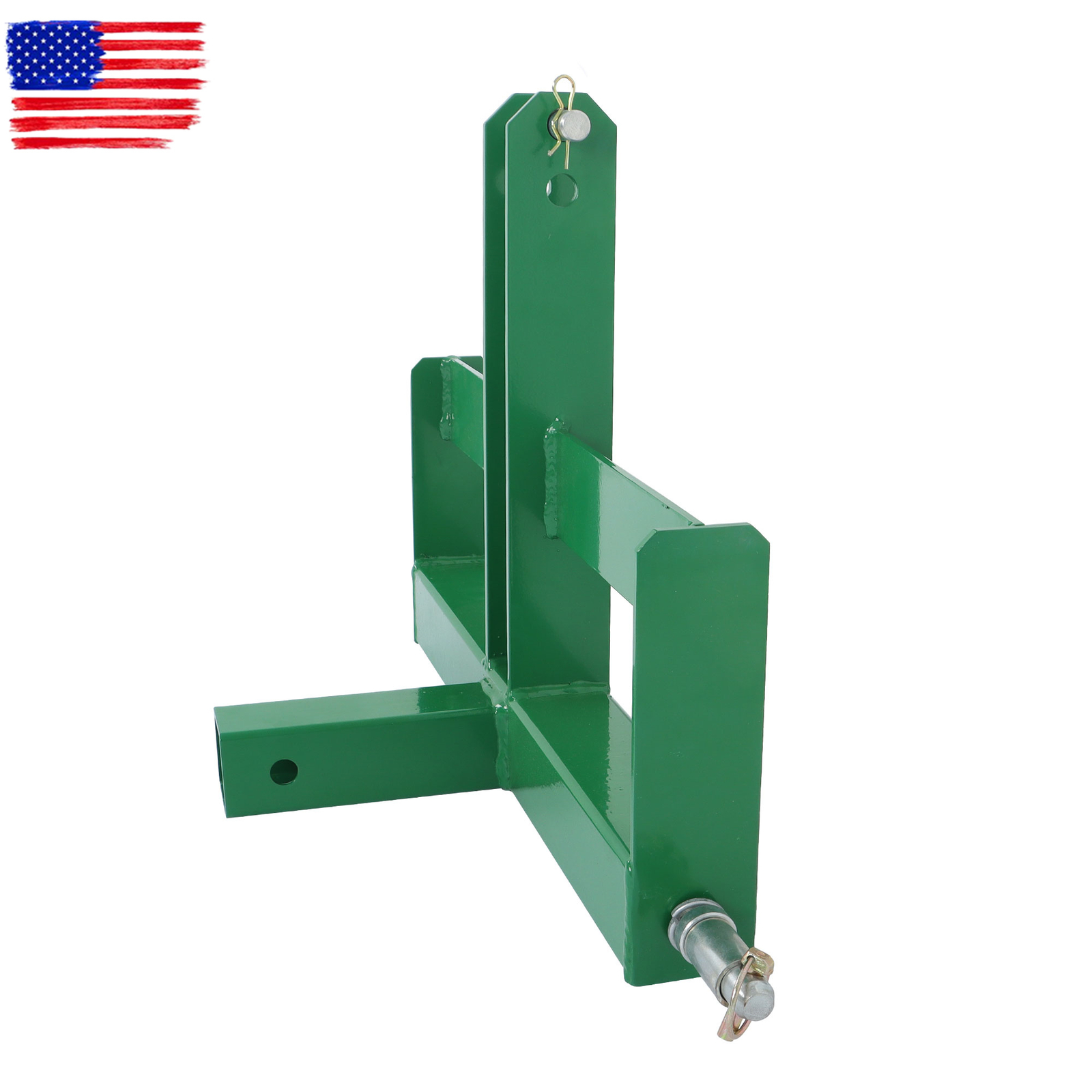 3 Point 2″ Receiver Hitch Drawbar W/Suitcase Weight Brackets For CAT 1 Tractor