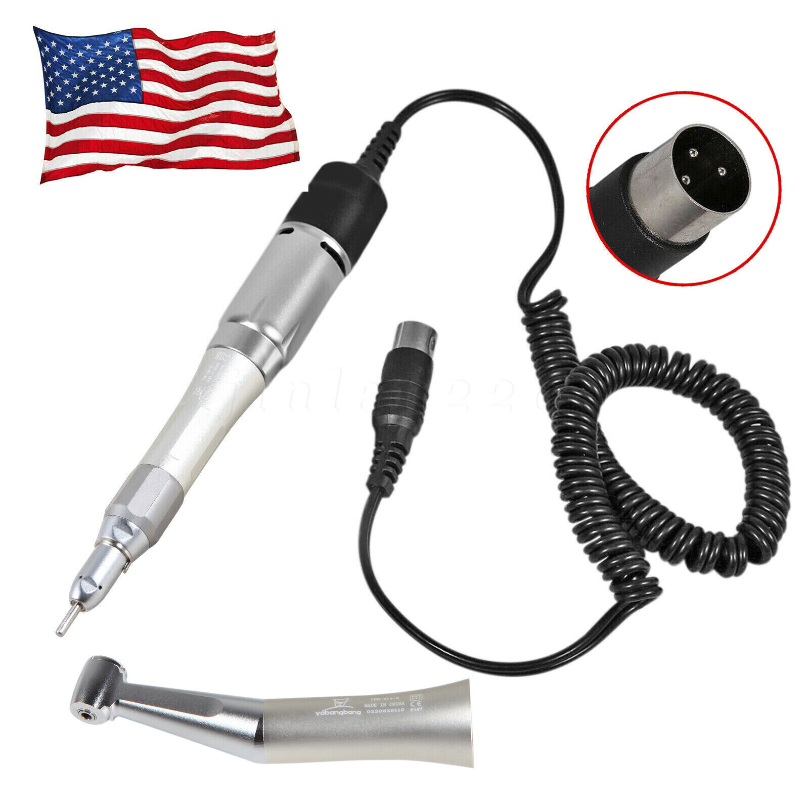 NSK Style Dental Electric Micro Motor Contra Angle Straght Handpiece E-type Burs
