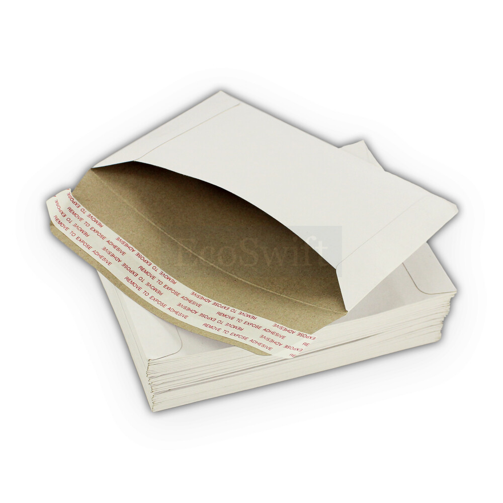 100 – 12.5″ x 9.5″ EcoSwift White Photo Ship Flats Cardboard Envelope Mailers