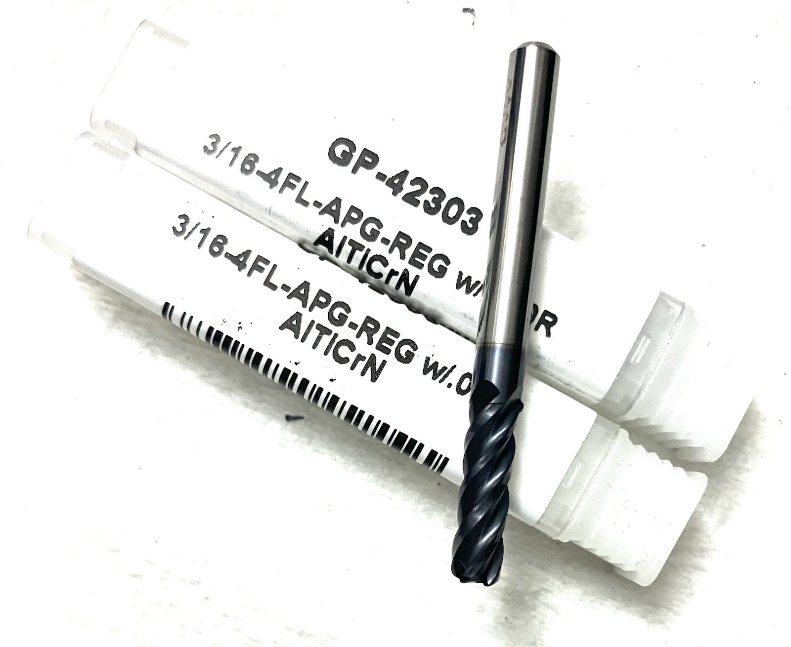 2PC Carbide Plus CP-42303 3/16″ 4FL Corner Radius End Mill AlTiCrN .030R NEW