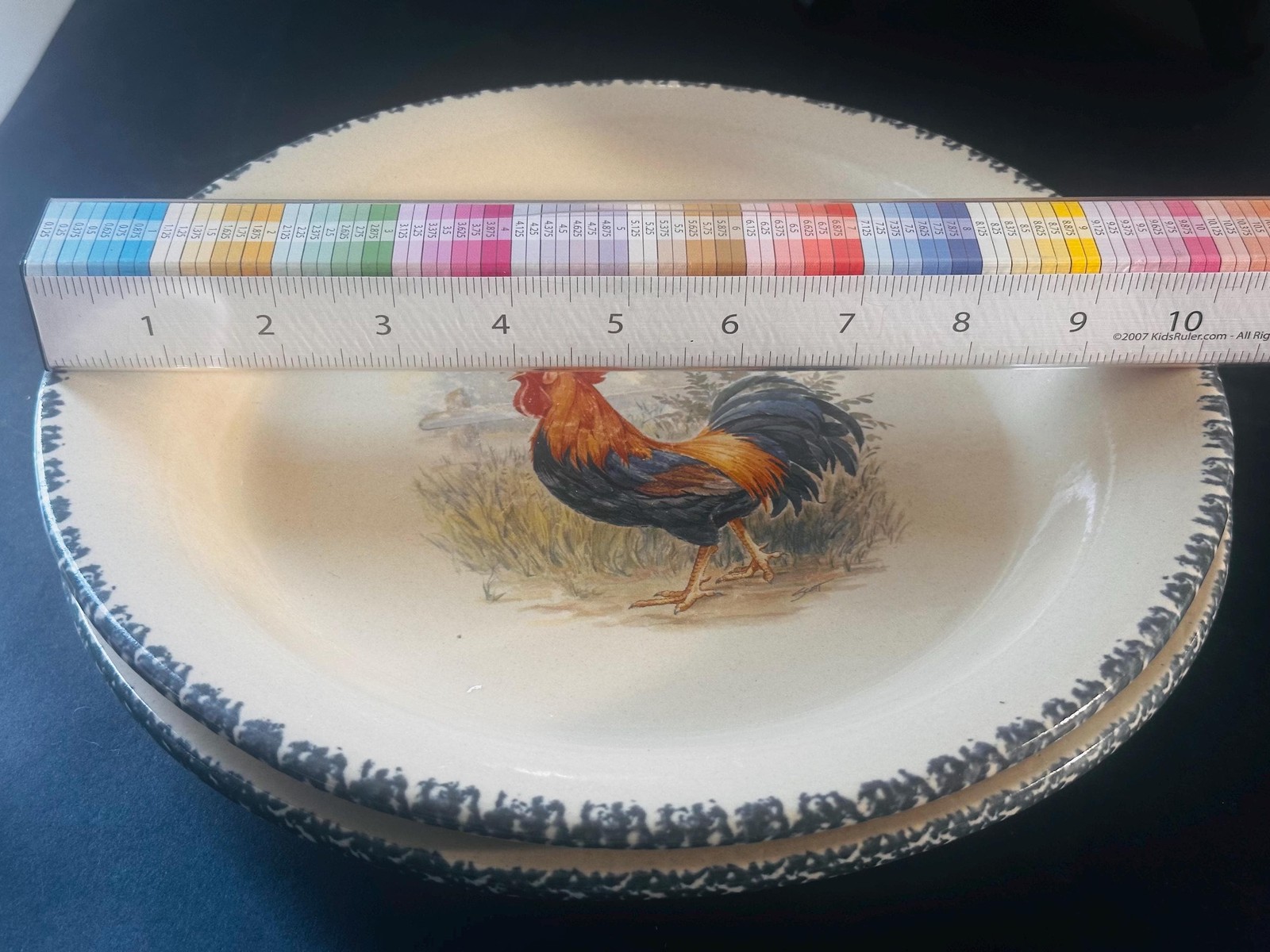 Home & Garden Party Rooster Plates/Oval Serving Platter/Mixing bowl_B