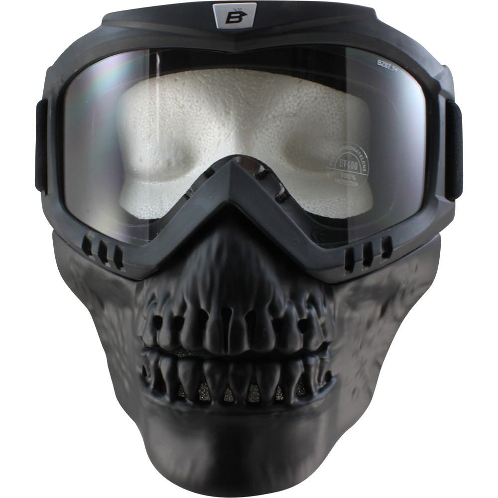 2 Birdz Eyewear Skullbird Detachable Skull Masks with Goggles Clear + Smoke Lens