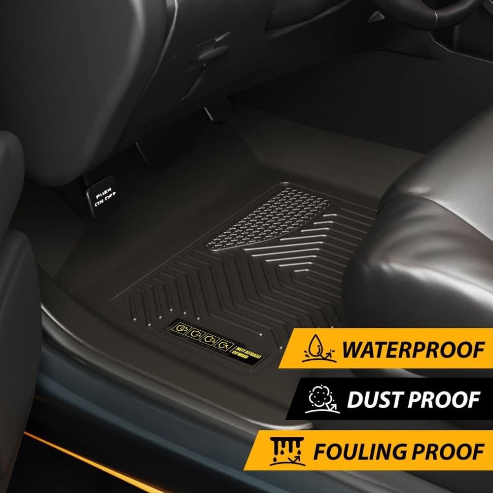 TPE Floor Mats Cargo Liners for Nissan Titan Crew Cab 2004-2015 3PCS All-Weather