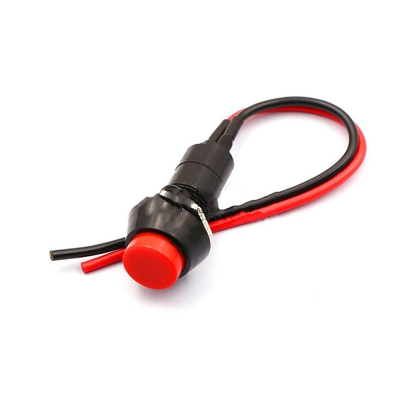 5x Red Round Circle ON/OFF Locking Push Button Switch w/ Pre-attached Wire 1/2″