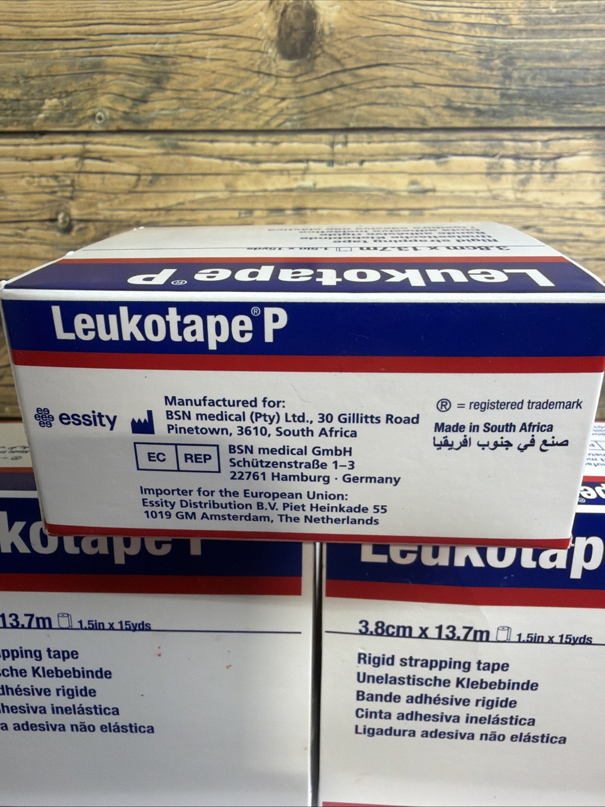 Leukotape P Rigid Strapping Tape 1.5 in x 15 YDS (x 3 Rolls) 3.8cm X 13.7m