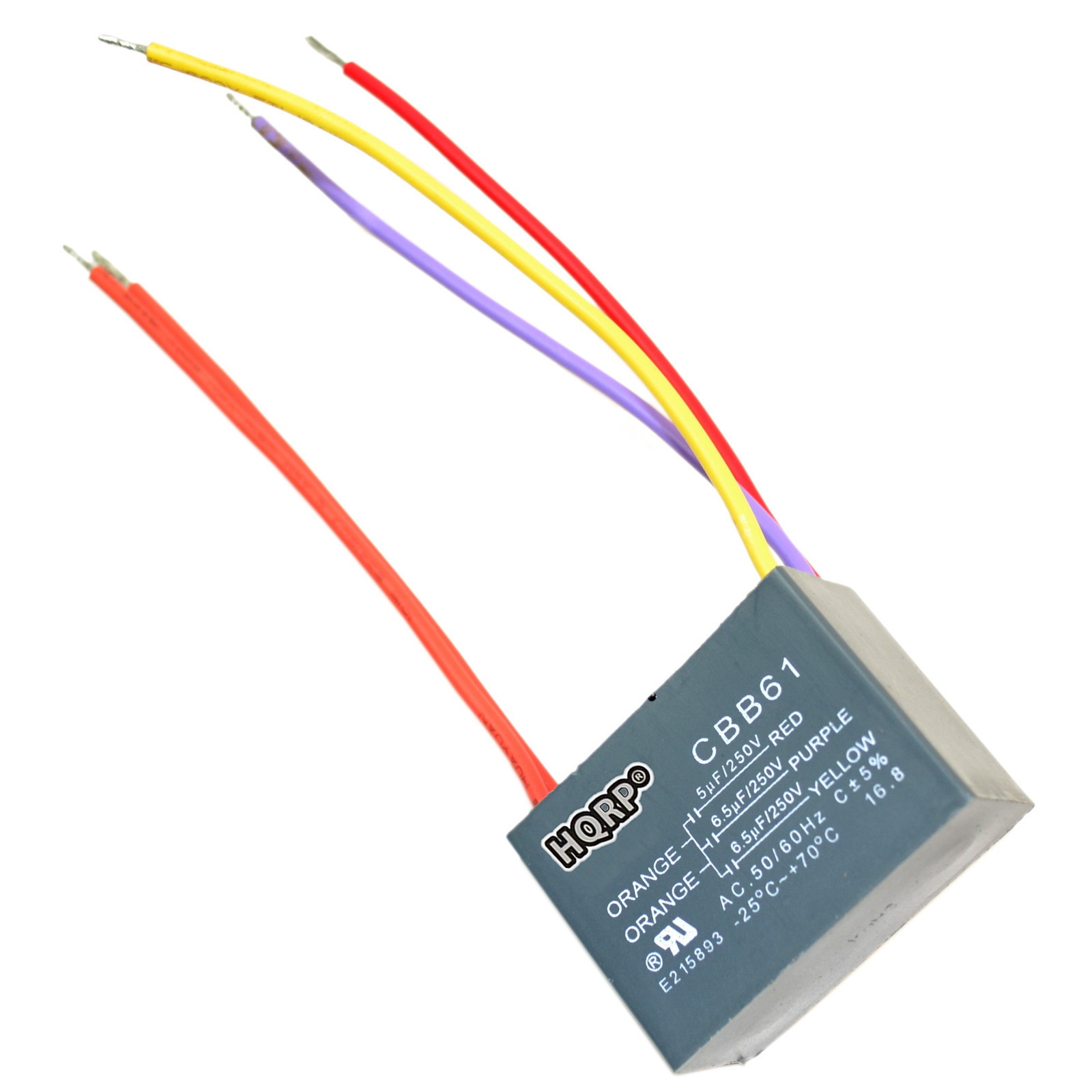 Motor Capacitor for Harbor Breeze Ceiling Fan 5uf+6.5uf+6.5uf 5-Wire CBB61
