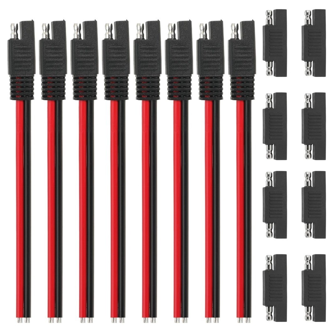 SAE 14AWG Extension Cable 1FT, Quick Disconnect Connector for Solar RV, 8PCS