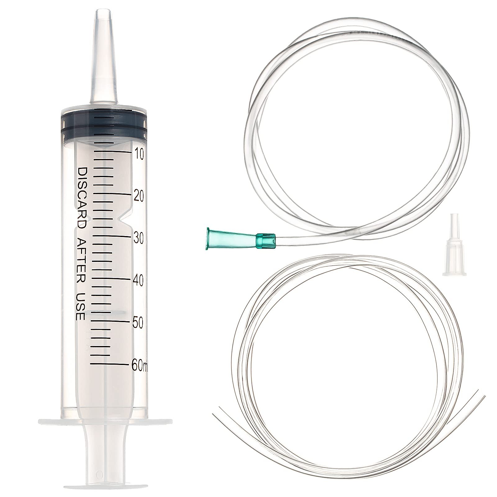 SHAOTONG 60ml Syringe with 40 Inch Tube and Tip Adapter, for Feeding 60ML/CC