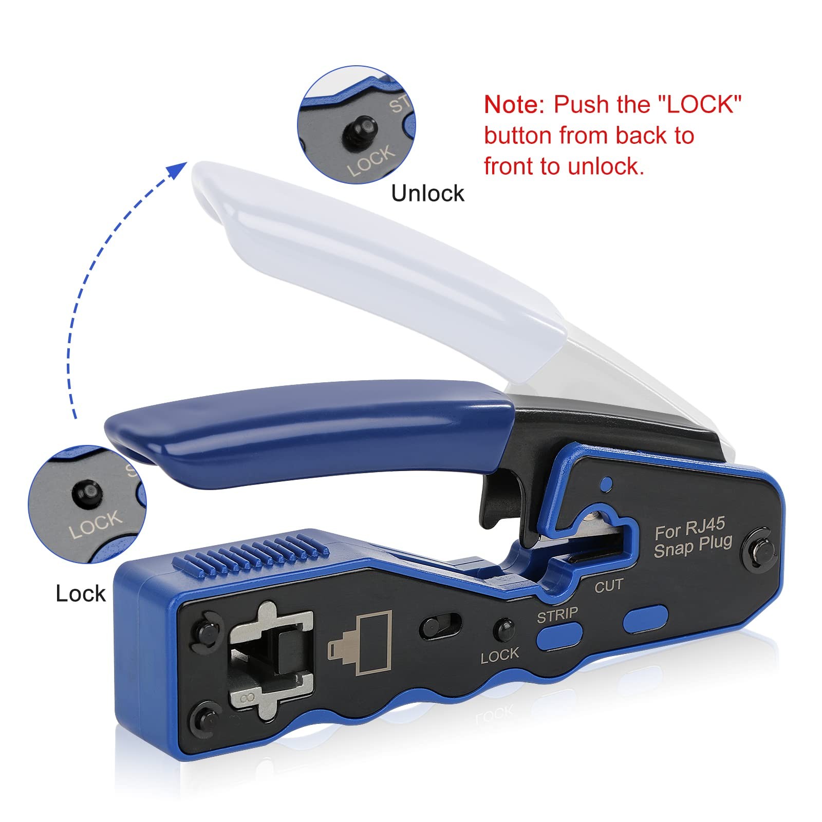 RJ45 Crimp Tool Kit Pass Thru Ethernet Crimper for Cat5e Cat6 Cat6a 8P8C Modu…