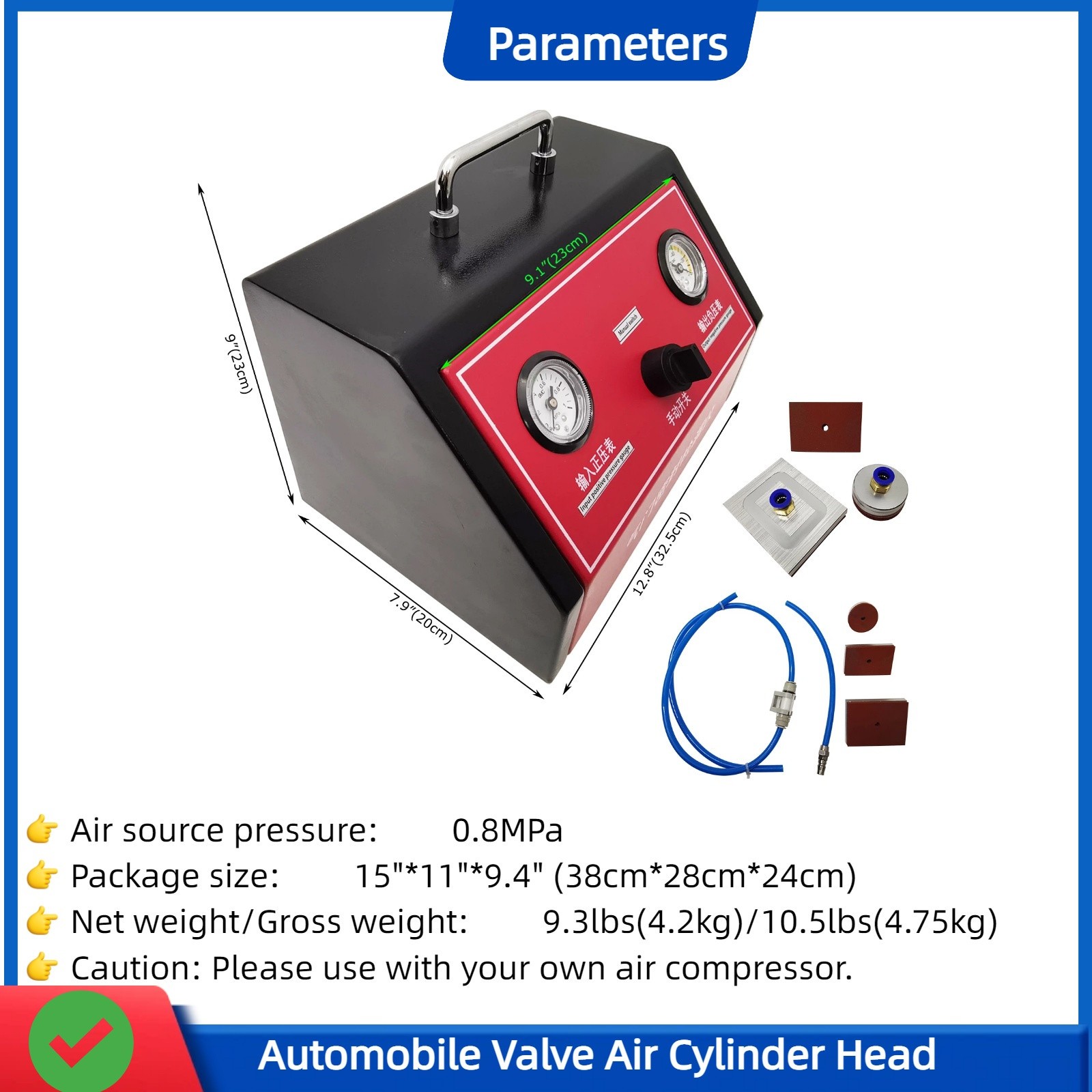 Valve Air Cylinder Head Vacuum Leak Detector Cylinder Cover Leakage Meter