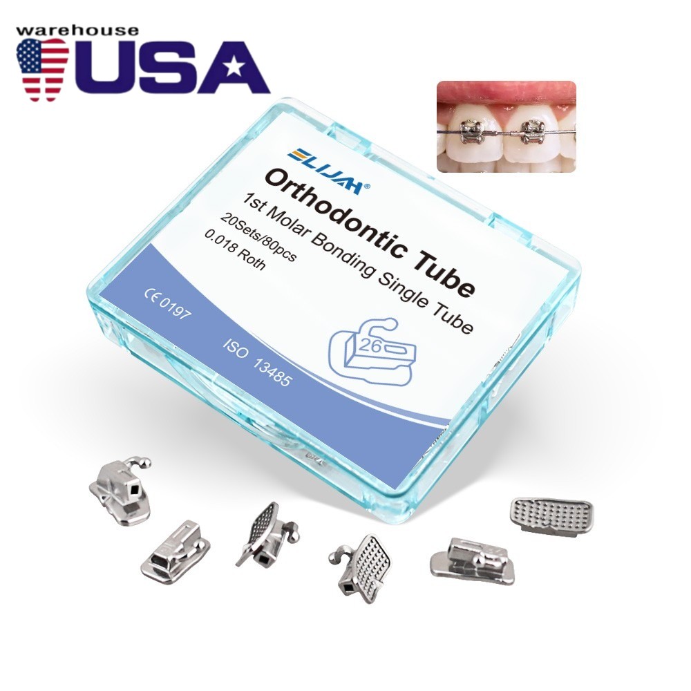 Dental Ortho Buccal Tube 1st/2nd Molar Roth/MBT .018/.022 Non-Convertible 80pcs