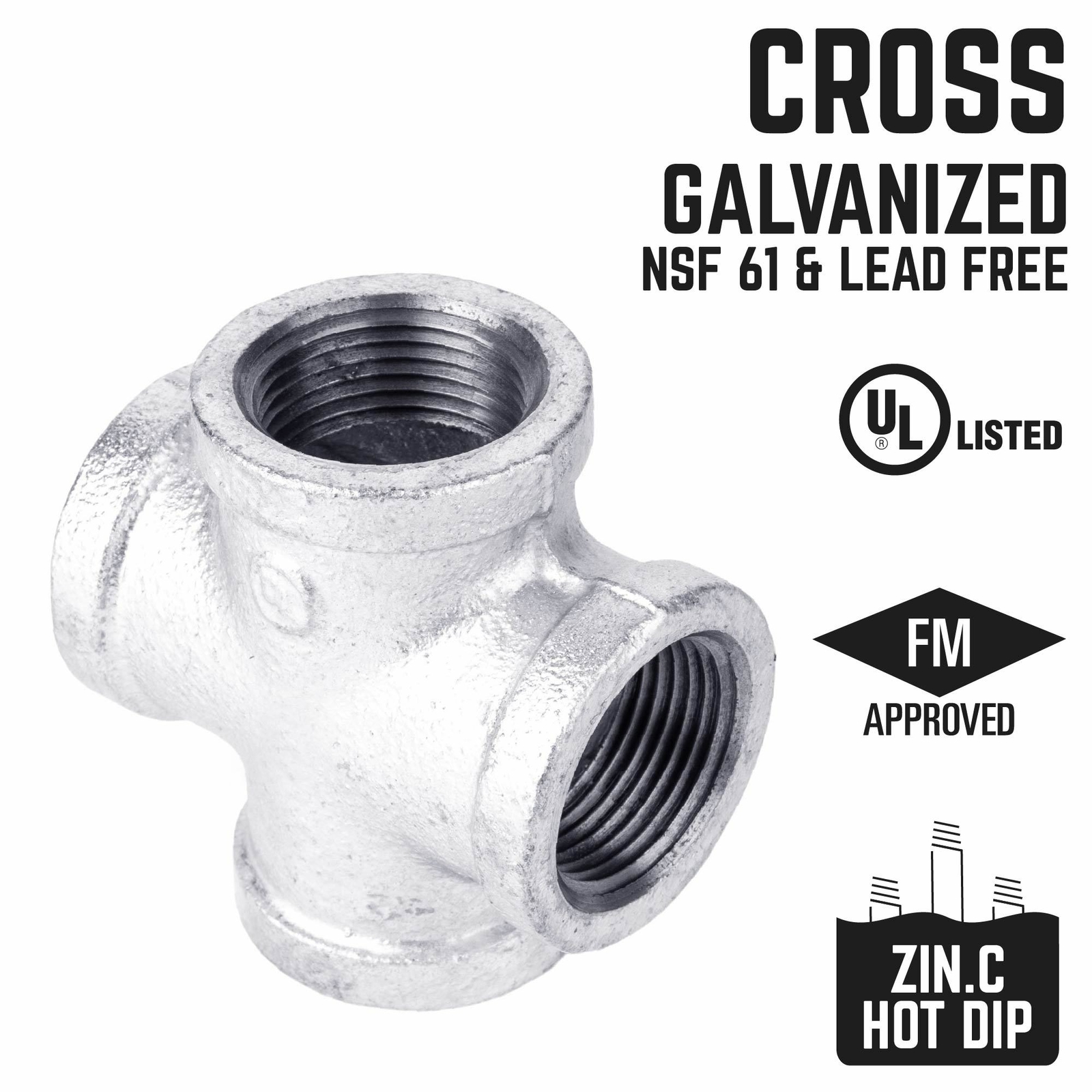 3/4 in. Galvanized Iron Cross