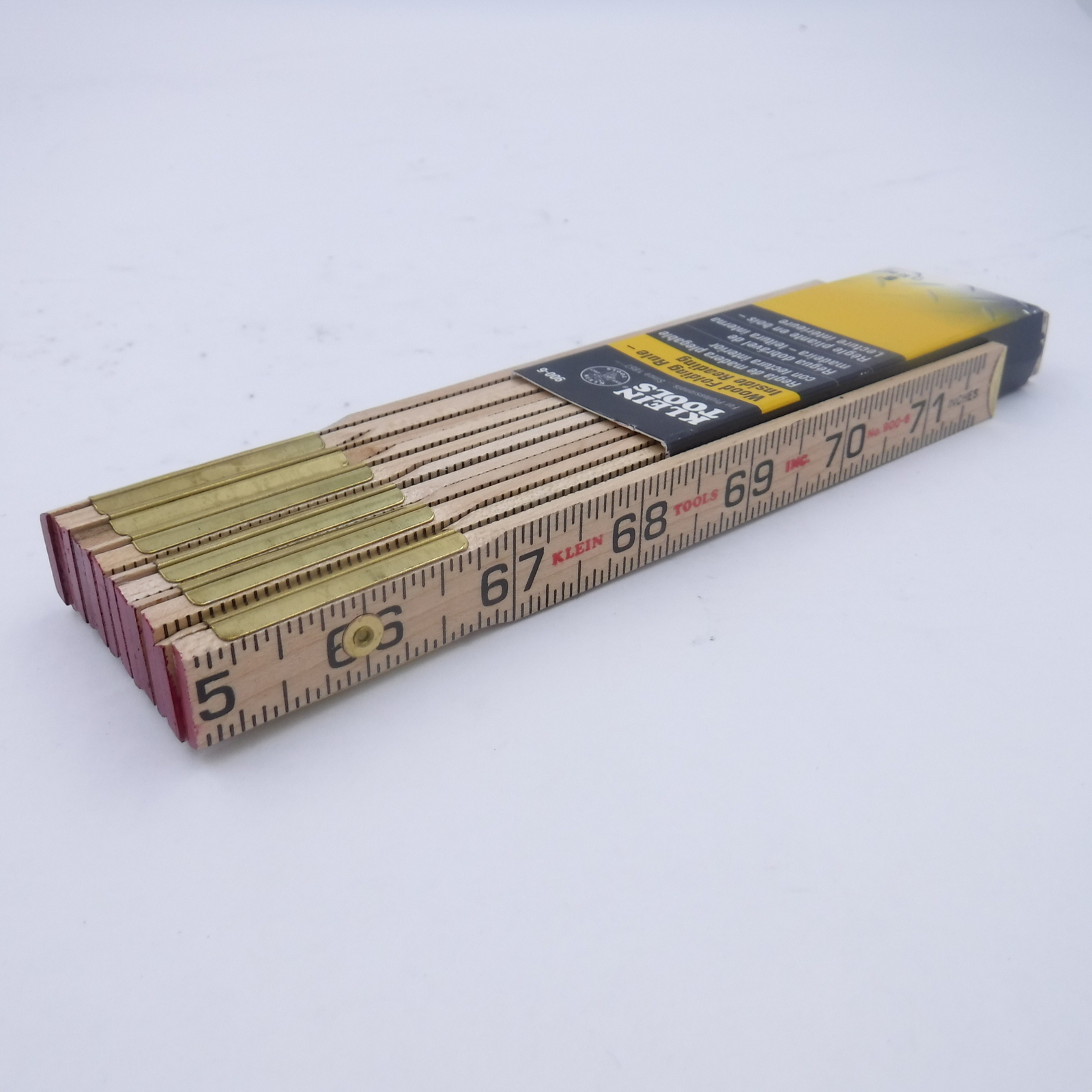 Klein Tools 6′ Double Sided Folding Wood Measurement Rule Graduations 1/16″