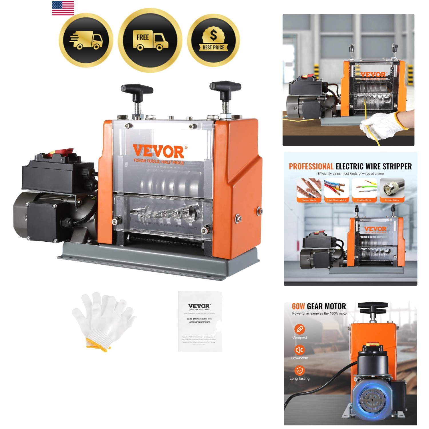 Electric Wire Stripping Machine, 0.06»-0.98» Automatic Wire Stripper Machin…