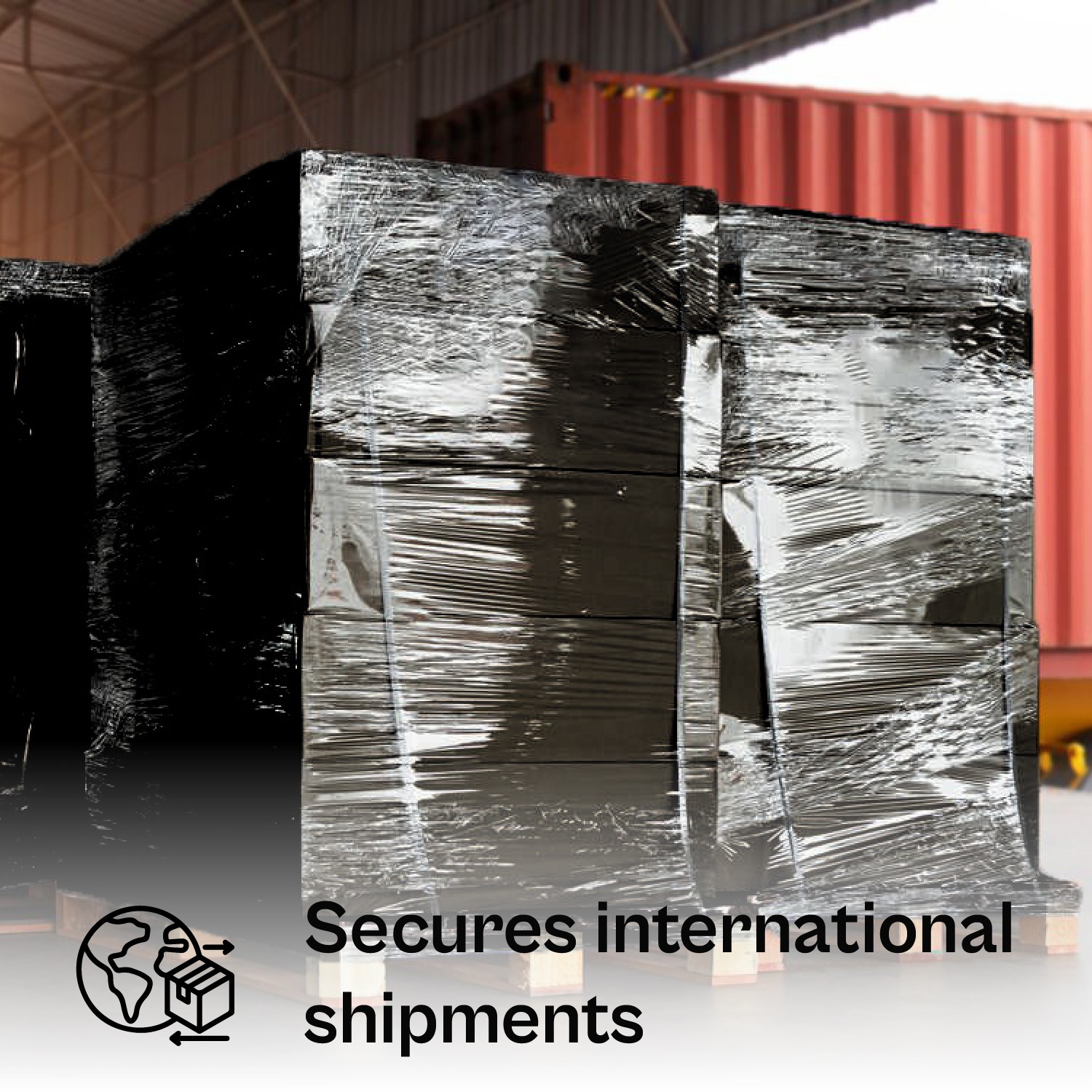 4 Rolls, 18″ x 1500 Ft. 80 Gauge, Black UVI Hand Wrap Pallet Stretch Film