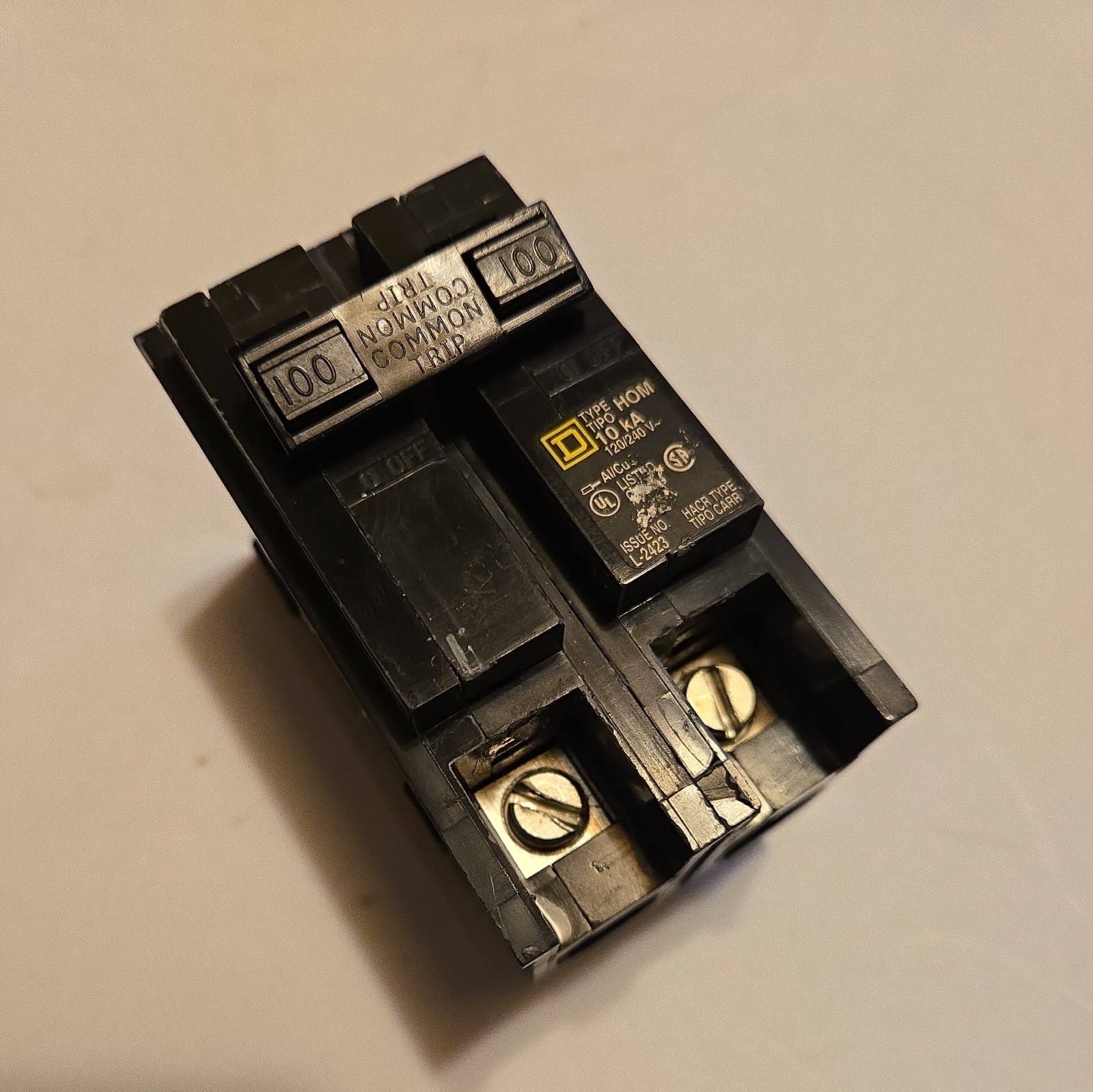 Square D HOM2100 Circuit Breaker, Homeline, 100A, 2 Pole, 120/240V