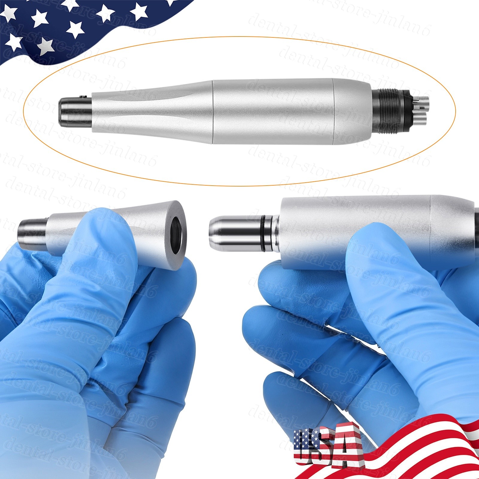 Dental 4:1 Hygiene Prophy Handpiece 360° Swivel Straight Cone Air Motor 4Holes