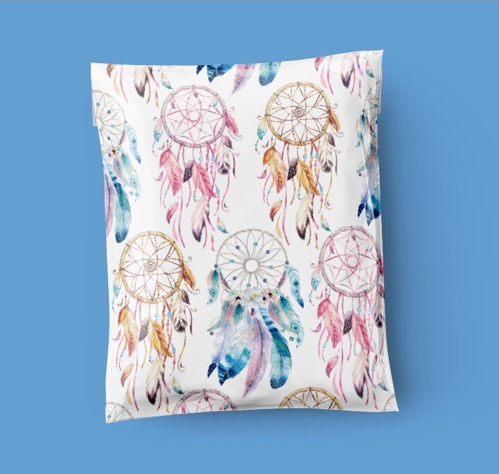 🆕 Polymailer ●BOHO COLORFUL DREAMCATCHERS● (30) 6″X9″ And (20) 10″X13″.