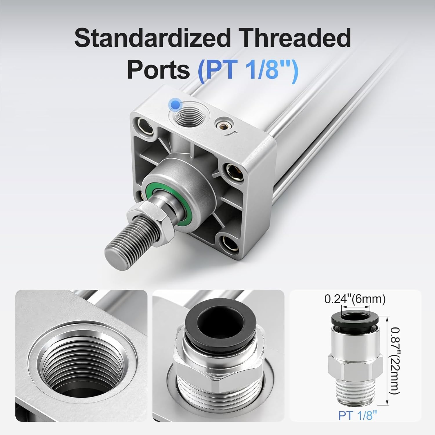 Robust Aluminum Alloy Pneumatic Cylinder – 1-1/4″ Bore, 7.87″ Stroke Efficiency