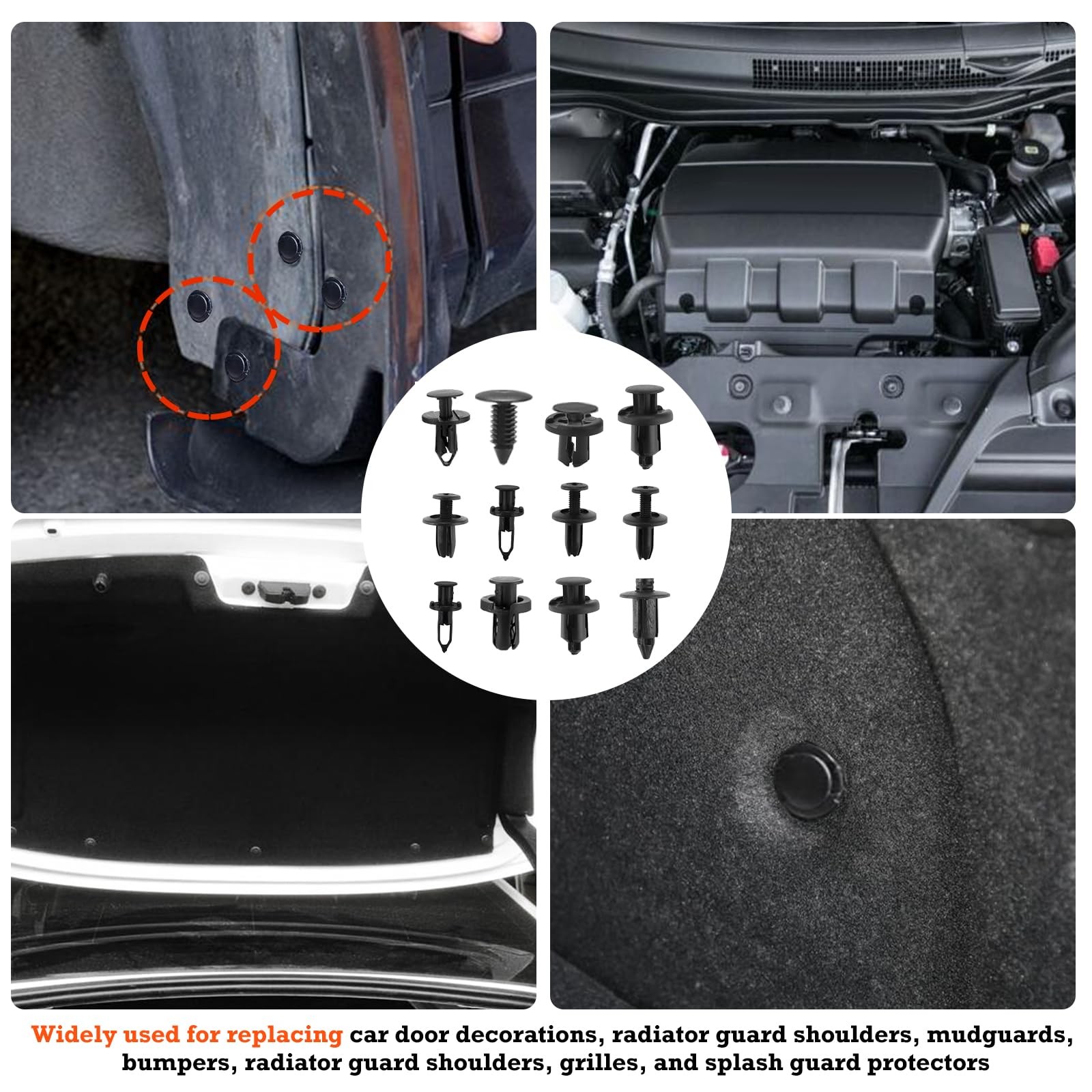 1240PCS Car Retainer Clips Kit- 32 Sizes Push Trim Fasteners & Remover Tool