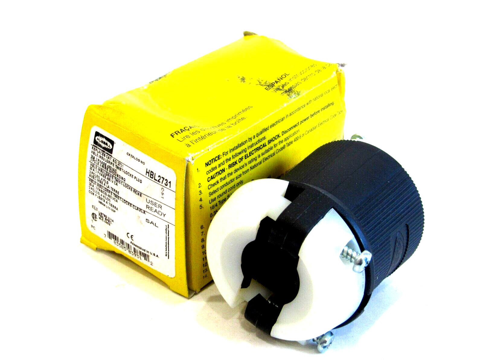 NEW HUBBELL HBL2731 TWIST LOCK PLUG