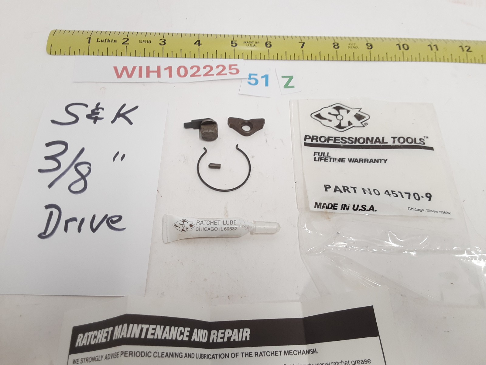S&K Hand Tools 45170-9 Ratchet Rebuild Kit, 3/8″ Drive, **MADE IN USA**