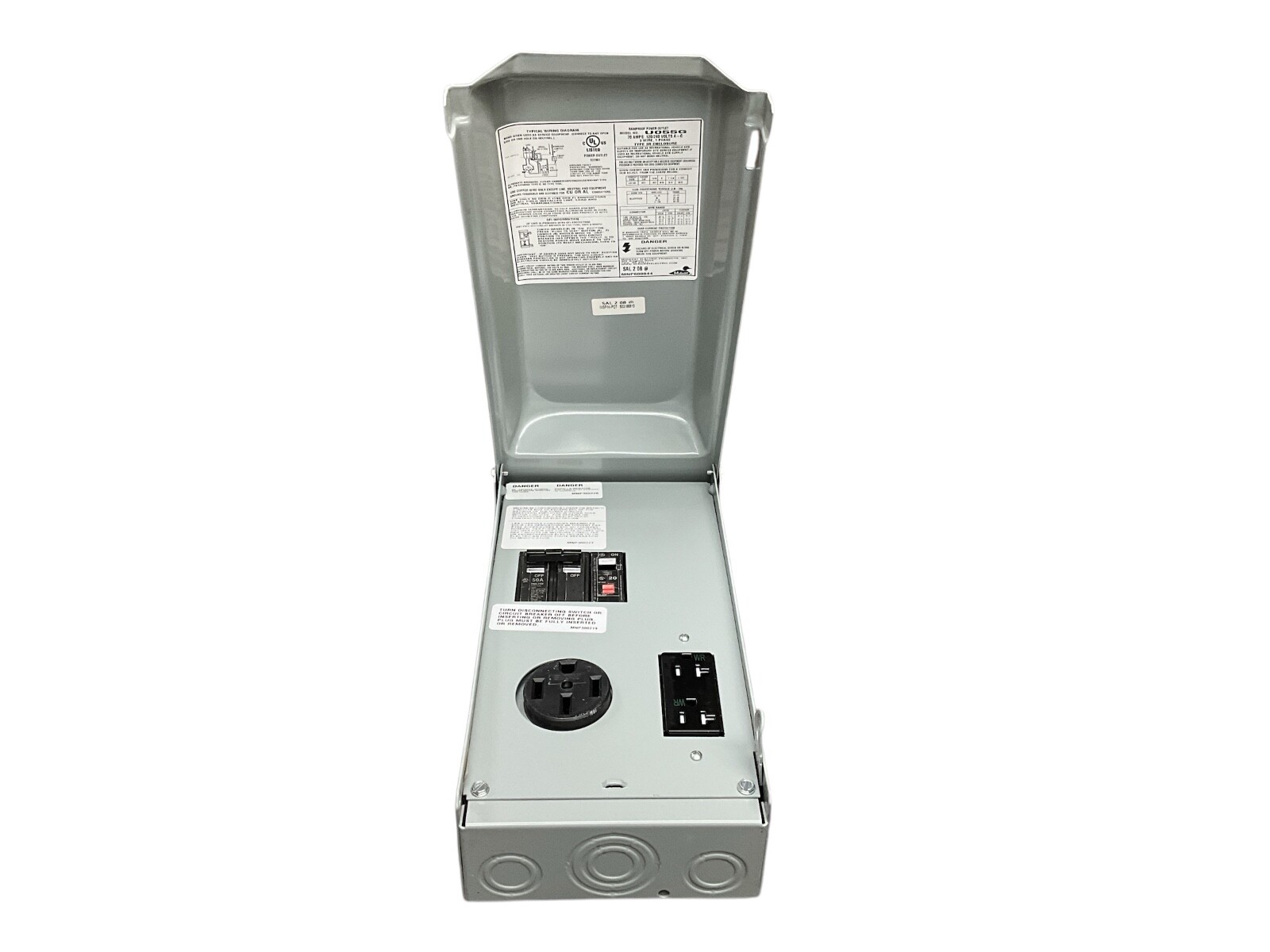 Midwest U055GP Unmetered Power Outlet, 120/240 VAC, 70 A, 1 ph Phase