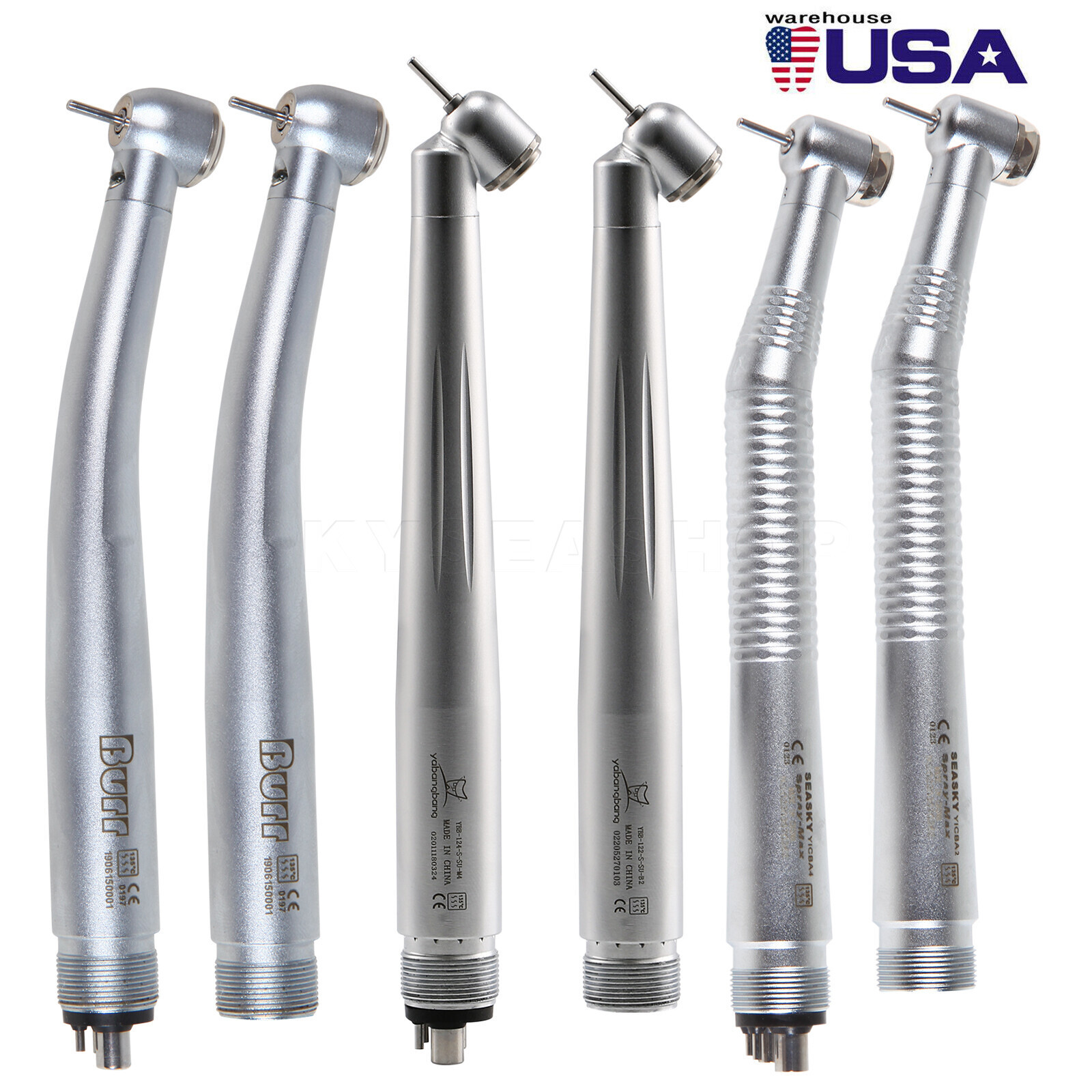 Pieza de mano LED turbina alta velocidad fibra óptica dental estilo NSK 2/4/6h