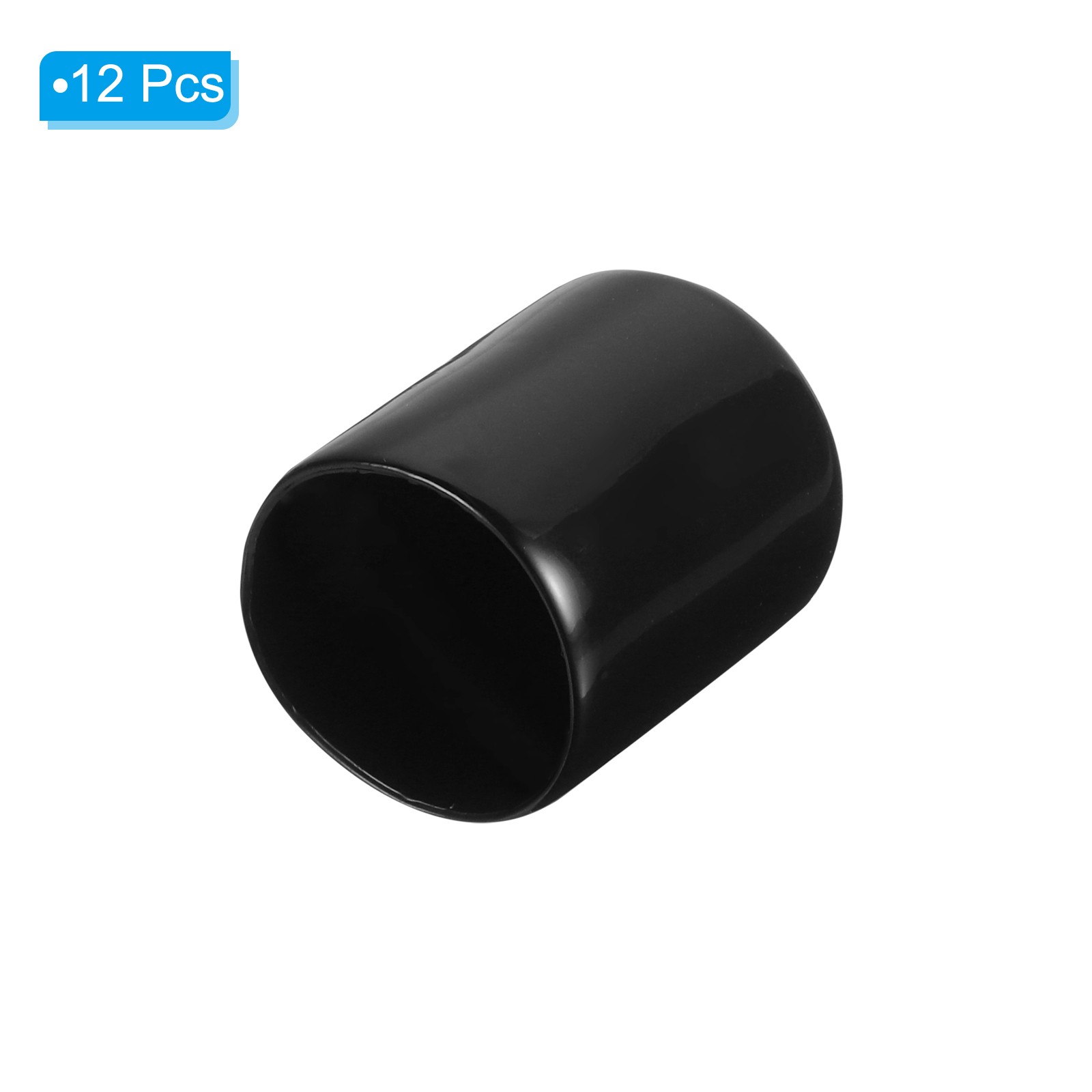 12 Pcs 5/8″ ID Round Rubber End Caps Flexible Rubber Bolt Cover Cap Black