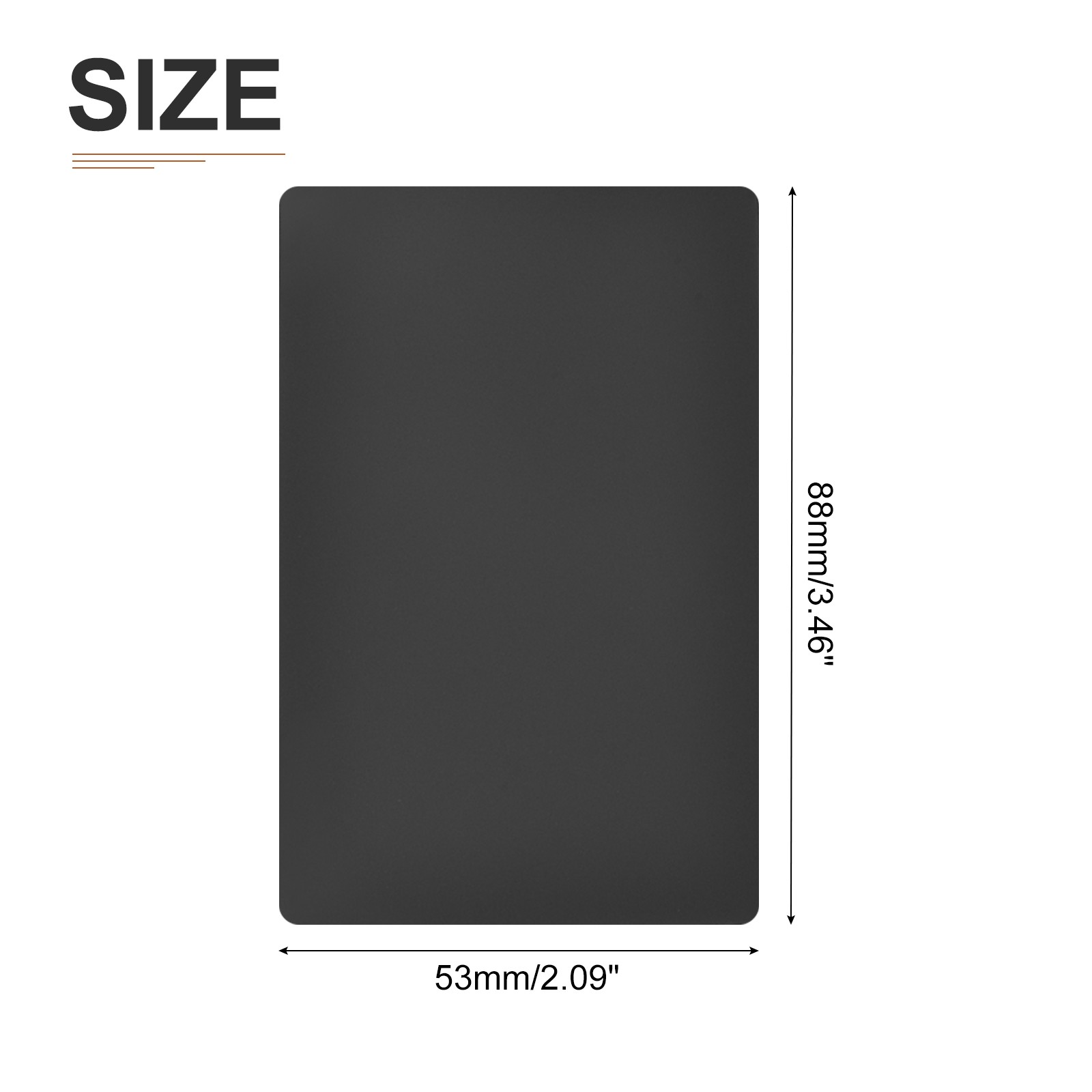 50Pack 88x53x0.3mm Blank Business Cards Aluminum Baking Paint Name Cards Black