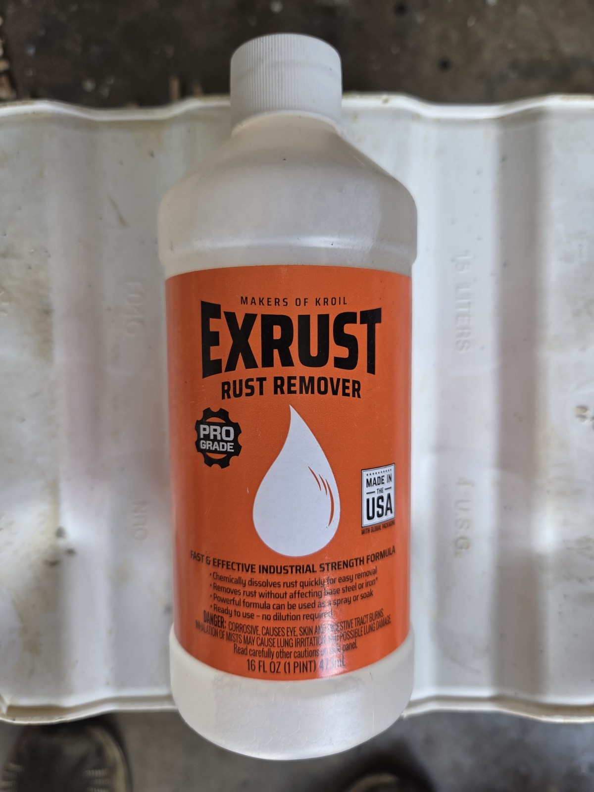 KROIL Kano Exrust Industrial Strength Rust Remover (Liquid-16oz Bottle-Single)