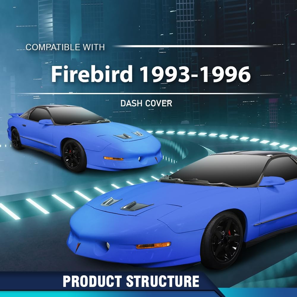 TPE Dash Cover for Firebird 1993-1996 Dark Gray Instrument Panel