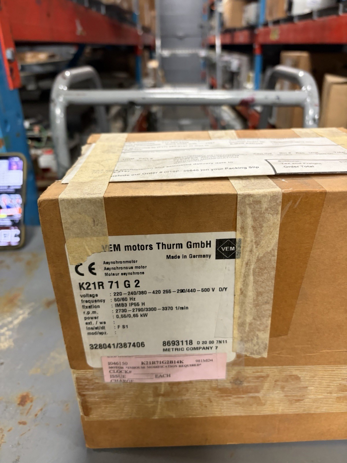 NEW VEM ELECTRIC MOTOR K21R 71 G 2 50/60 HZ K21R71G2B14K