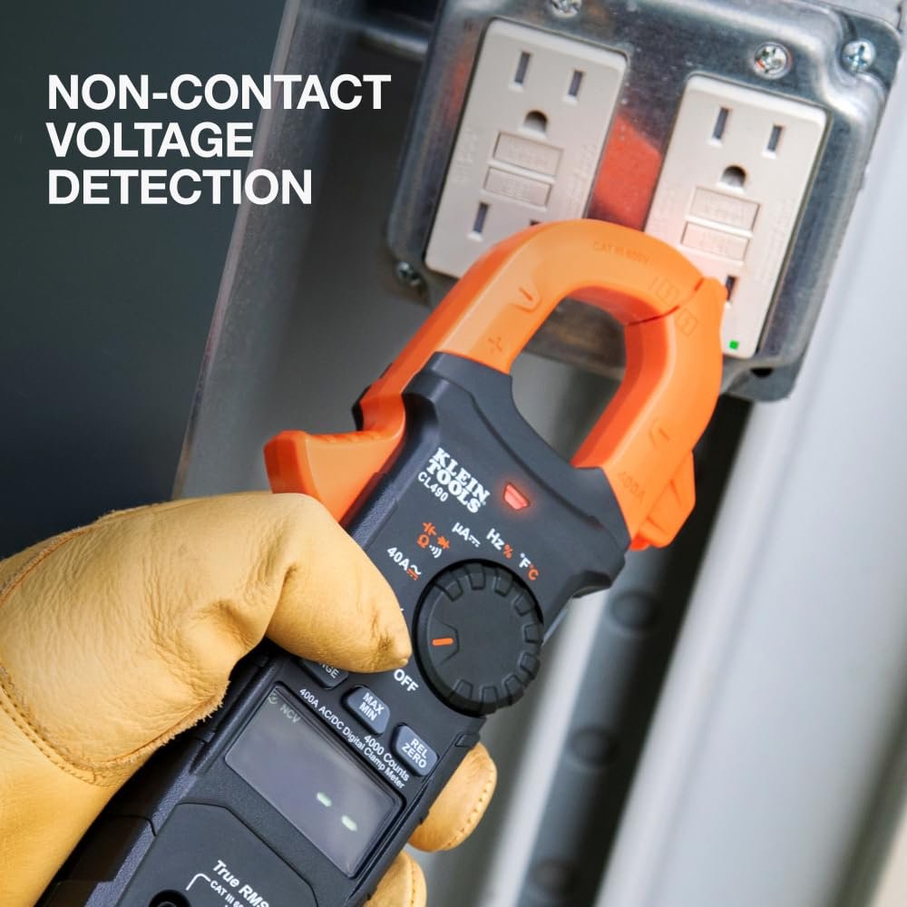 Klein Tools CL490 AC/DC Digital Clamp Meter TRMS Dual Display Auto-Ranging