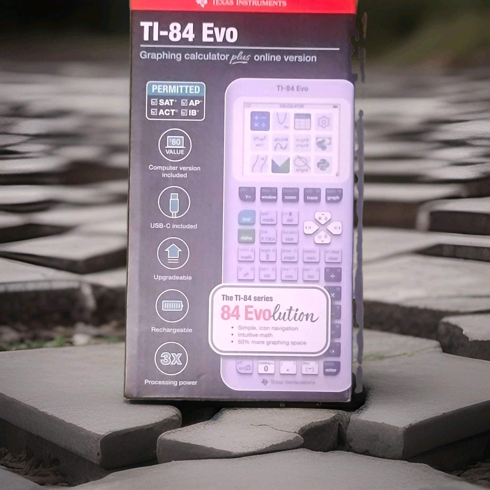 Texas Instruments TI-84 Evo Graphing Calculator USB-C Programmable Rechargeable