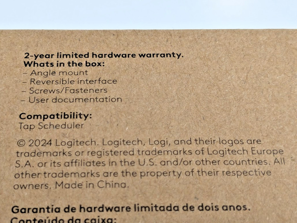 Logitech Wall Mount for Tap Scheduler Graphite 952-000126 New Factory Sealed