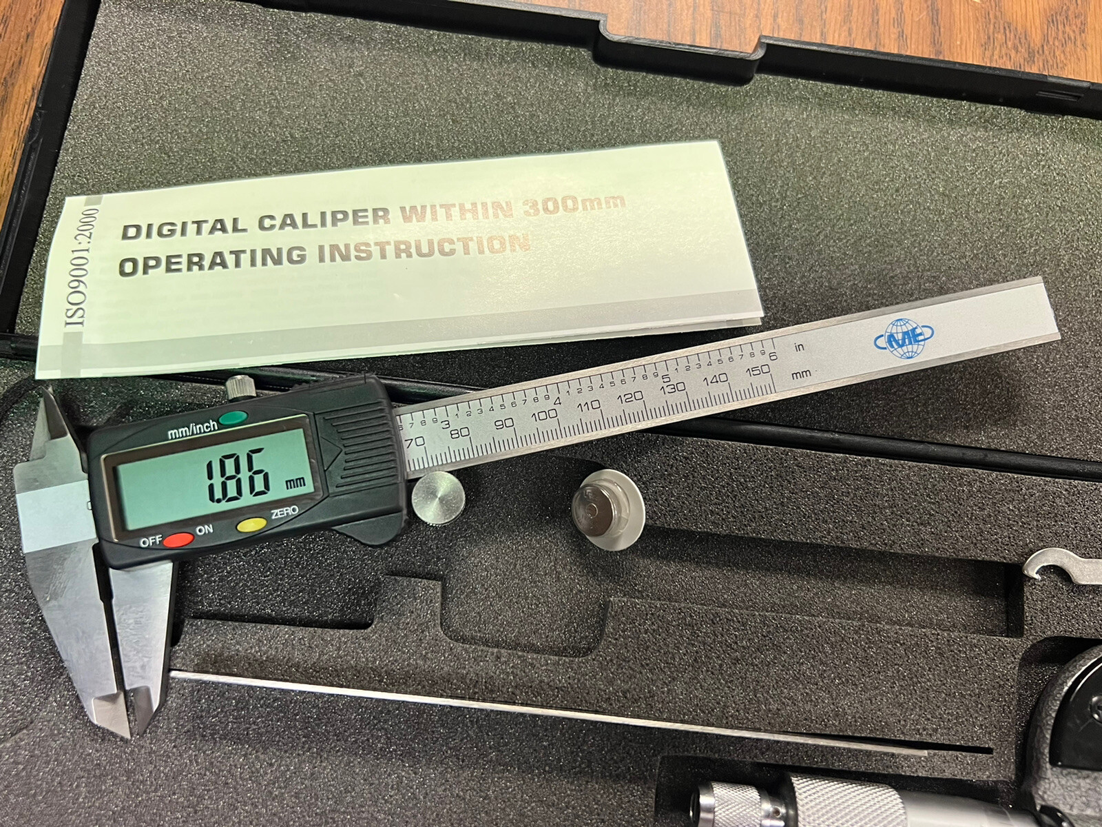 6″ Ele. Digital Caliper & 0-1”x0.0001” Micrometer & 6” 4R Ruler 3pcs/set Kit