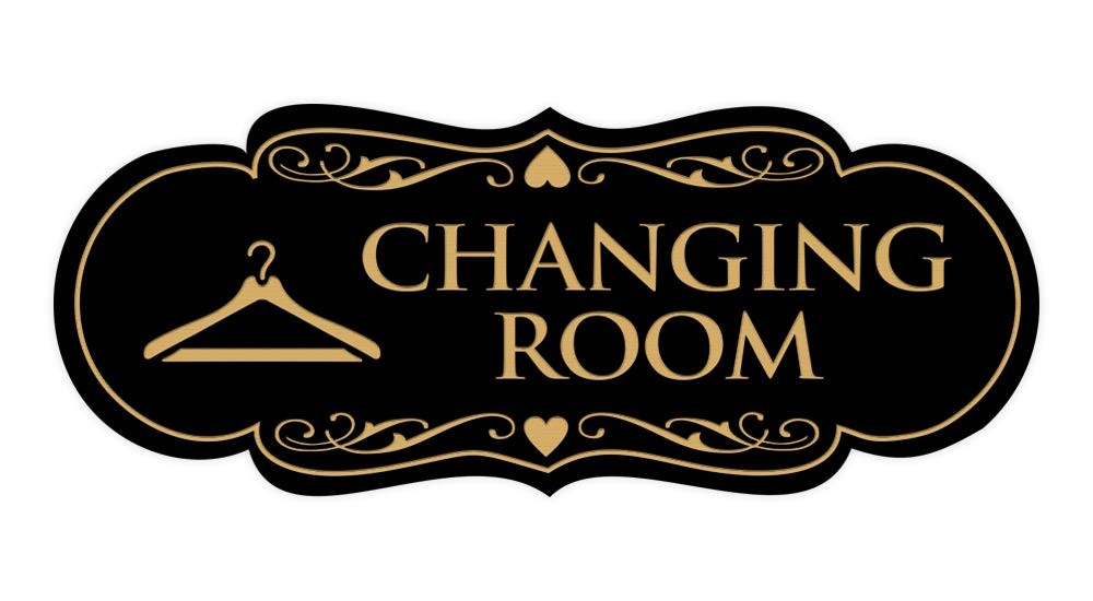 Designer Changing Room Sign with Adhesive Tape, Mounts On Any Surface, Weathe…