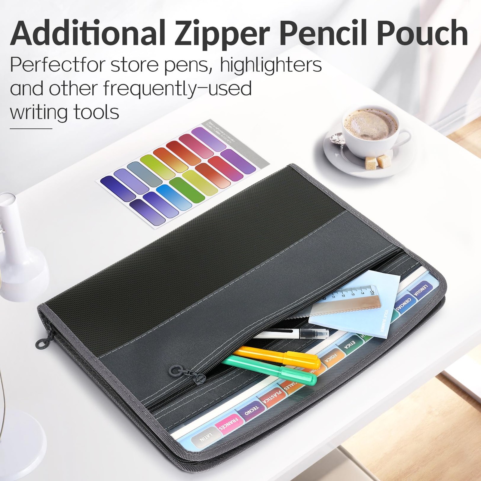 Accordion File Organizer with Zipper 12 Pocket Expanding Folder Document Holder