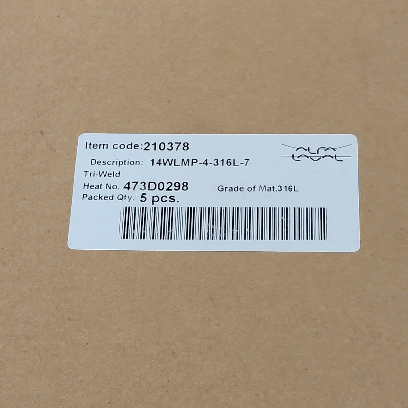 Alfa Laval 210378 14WLMP-4-316L-7 Tri-Clamp 4″ Fitting Flange Light Tank Ferrule