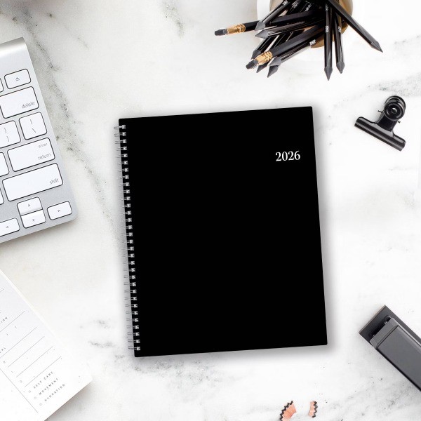 2026 Weekly/Monthly Planner 8.5"x11" Enterprise Black