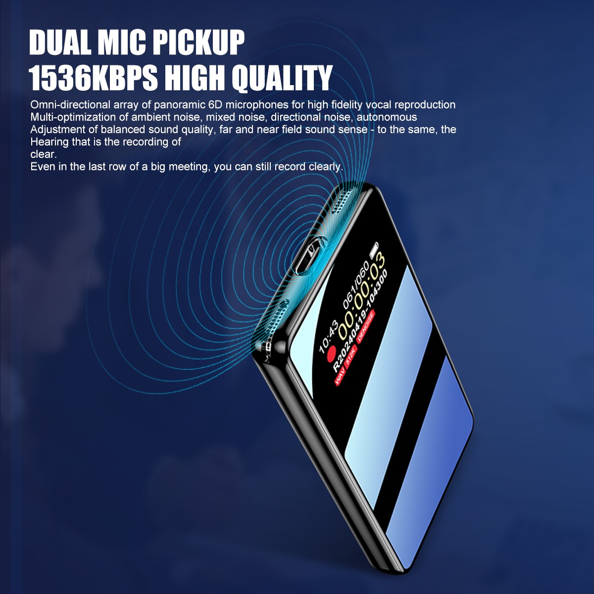 32GB Voice Recorder One-Touch Recording Color Screen for Lectures Meeting 60Hrs