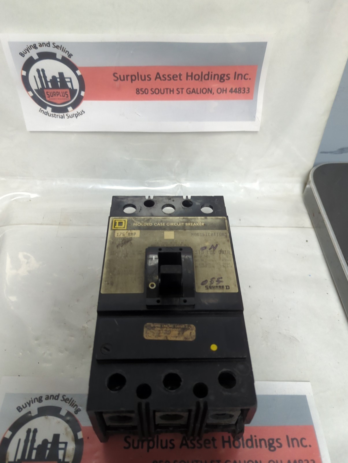 SQUARE D,KAL36175,CIRCUIT BREAKER 3-POLE 175 AMP PRE-OWNED