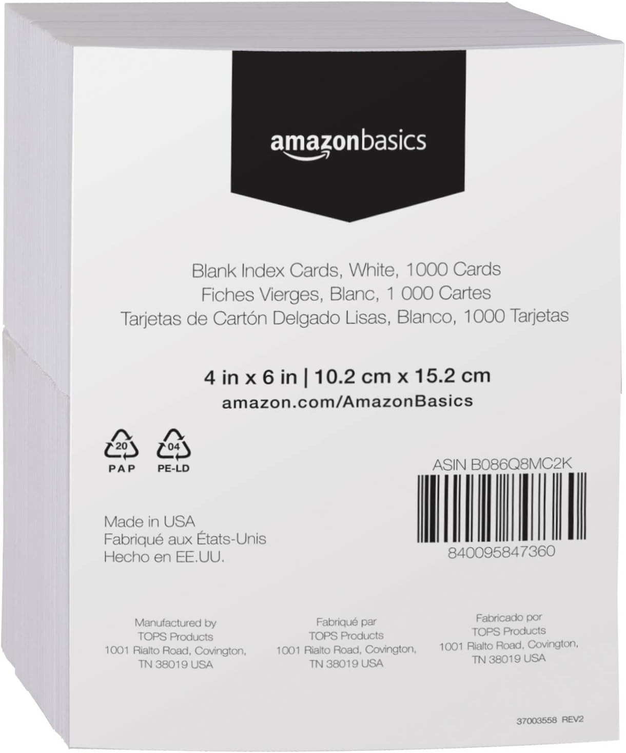 Blank White Index Cards 4×6, 1000 Count, Perfect for Studying and Notes