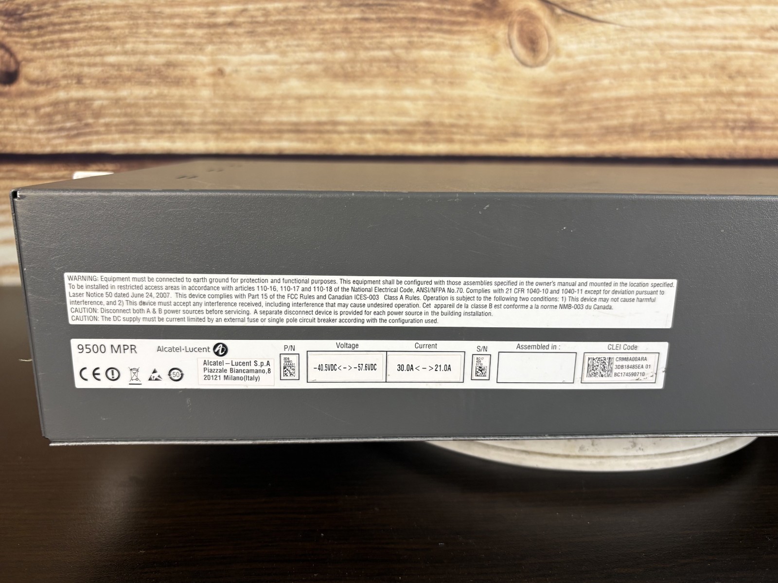 ALCATEL-LUCENT 9500 MPR (2) EASv2, (2) P32E1DS1, (2) P2E3DS3, (2) CorEvo-10G,(2)