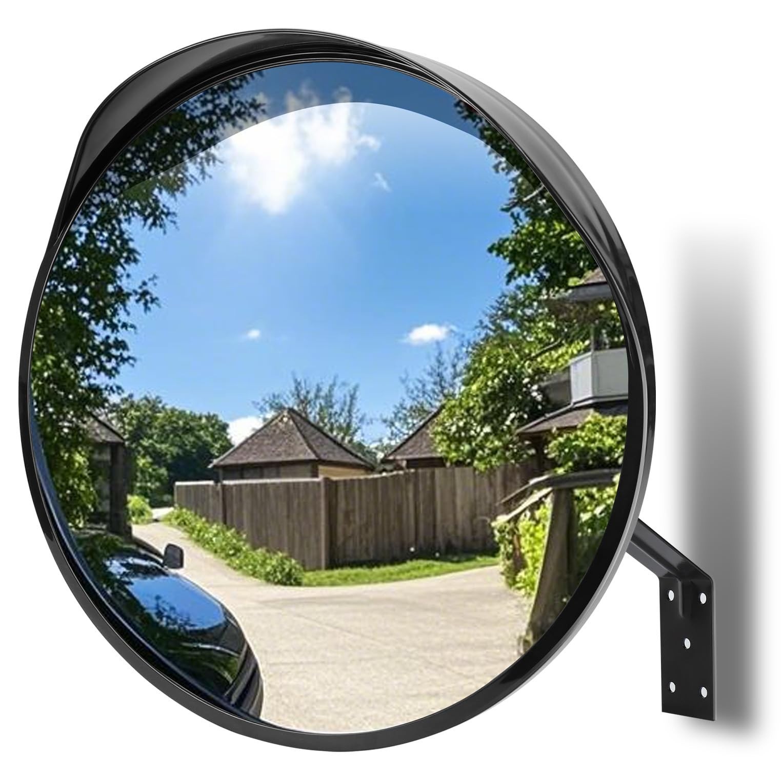 16″ Adjustable Convex Security Mirror – Shatterproof Acrylic for Traffic, Parkin