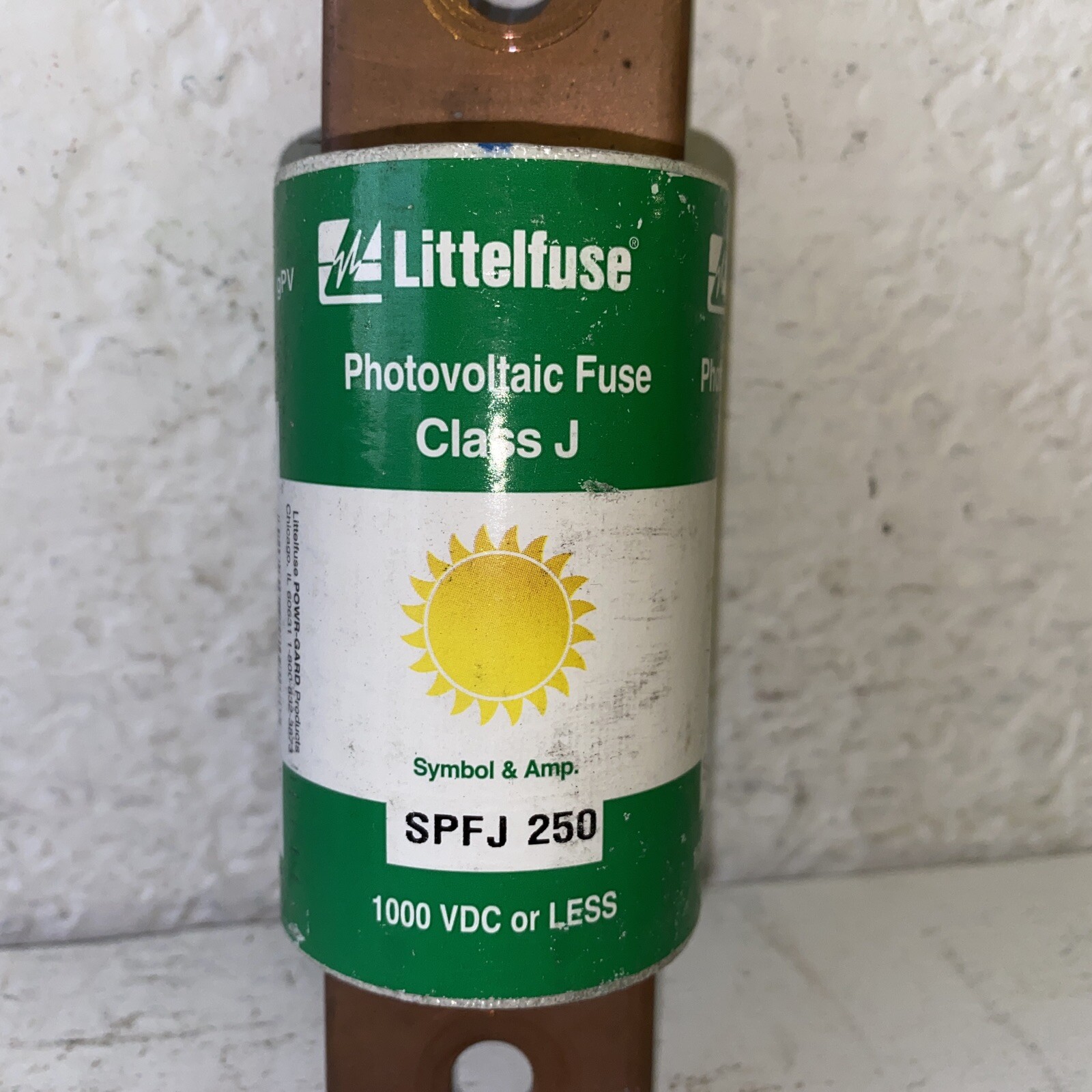 LITTELFUSE SPFJ-250 Photovoltaic Fuse Class J 1000 VDC Or Less