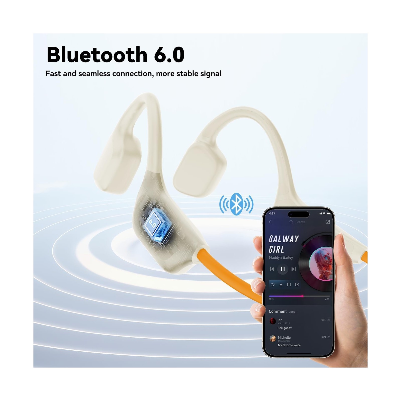 Swimming Headphones, IPX8 Waterproof Bone Conduction Headphone … FAST USA SHIP