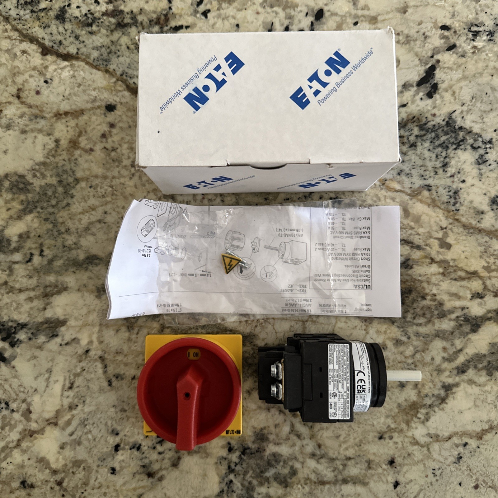 EATON T0-1-102/EA/SVB,Main switch 20A 2pole Rotary Cam Switch Rotary Disconnects